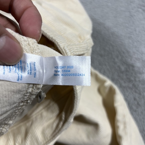 Marine Layer Corduroy Pants Womens 8 Wide Leg Cream Button Fly High Rise - Picture 9 of 14